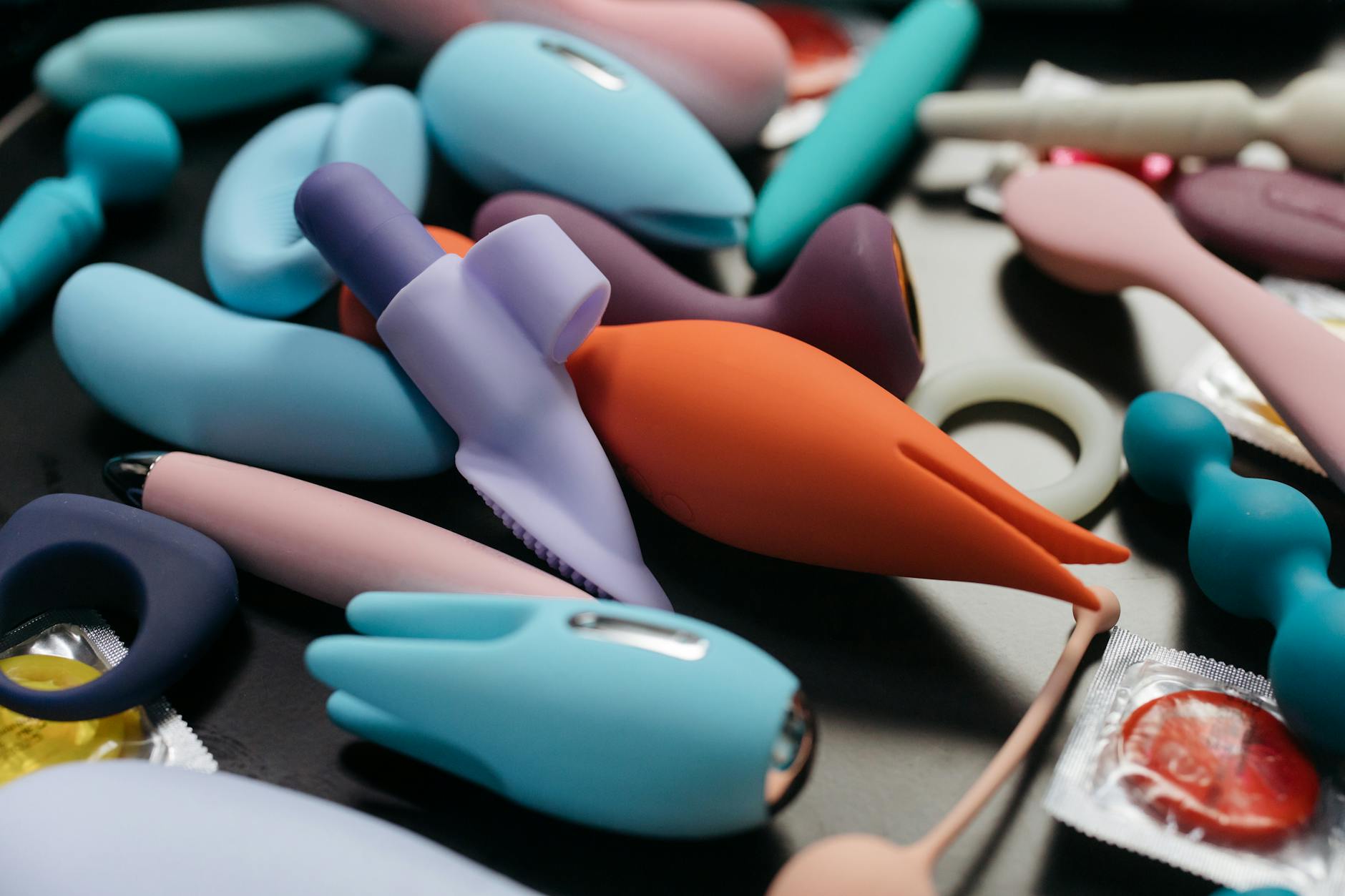 Vibrant collection of lemon vibrators and intimate wellness toys displayed together